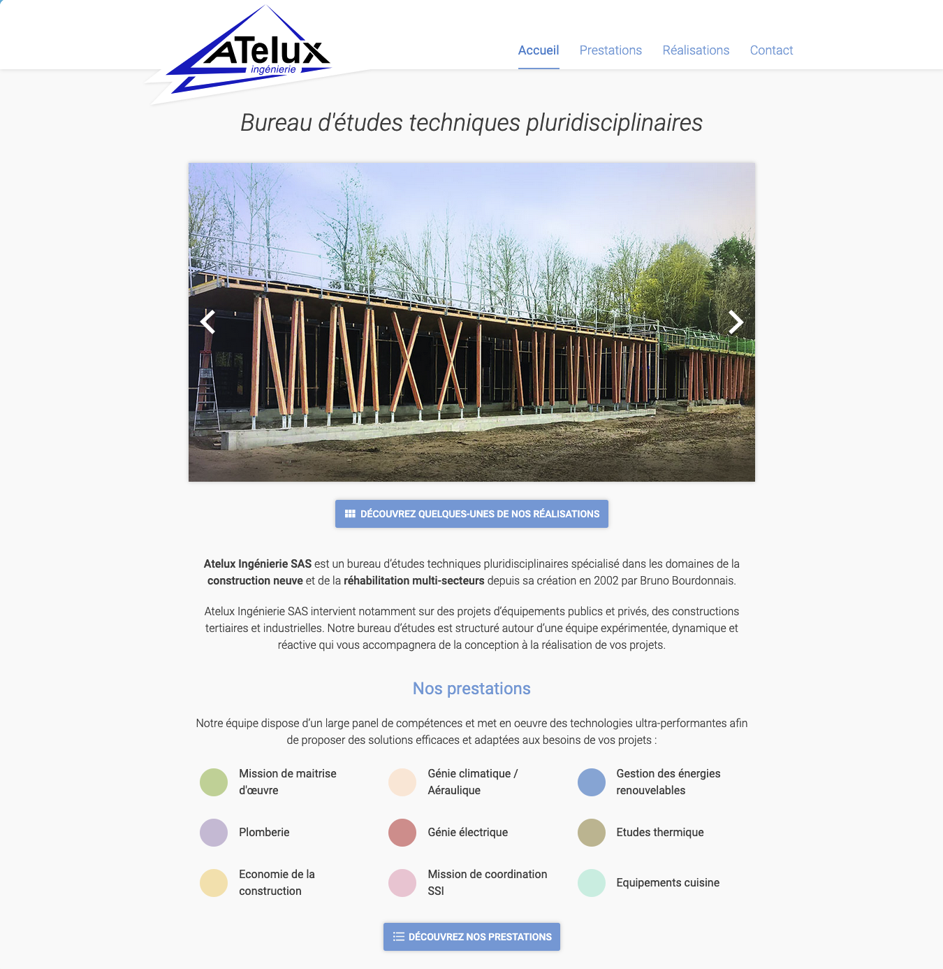 Atelux Ingénierie — Site vitrine bureau d'études