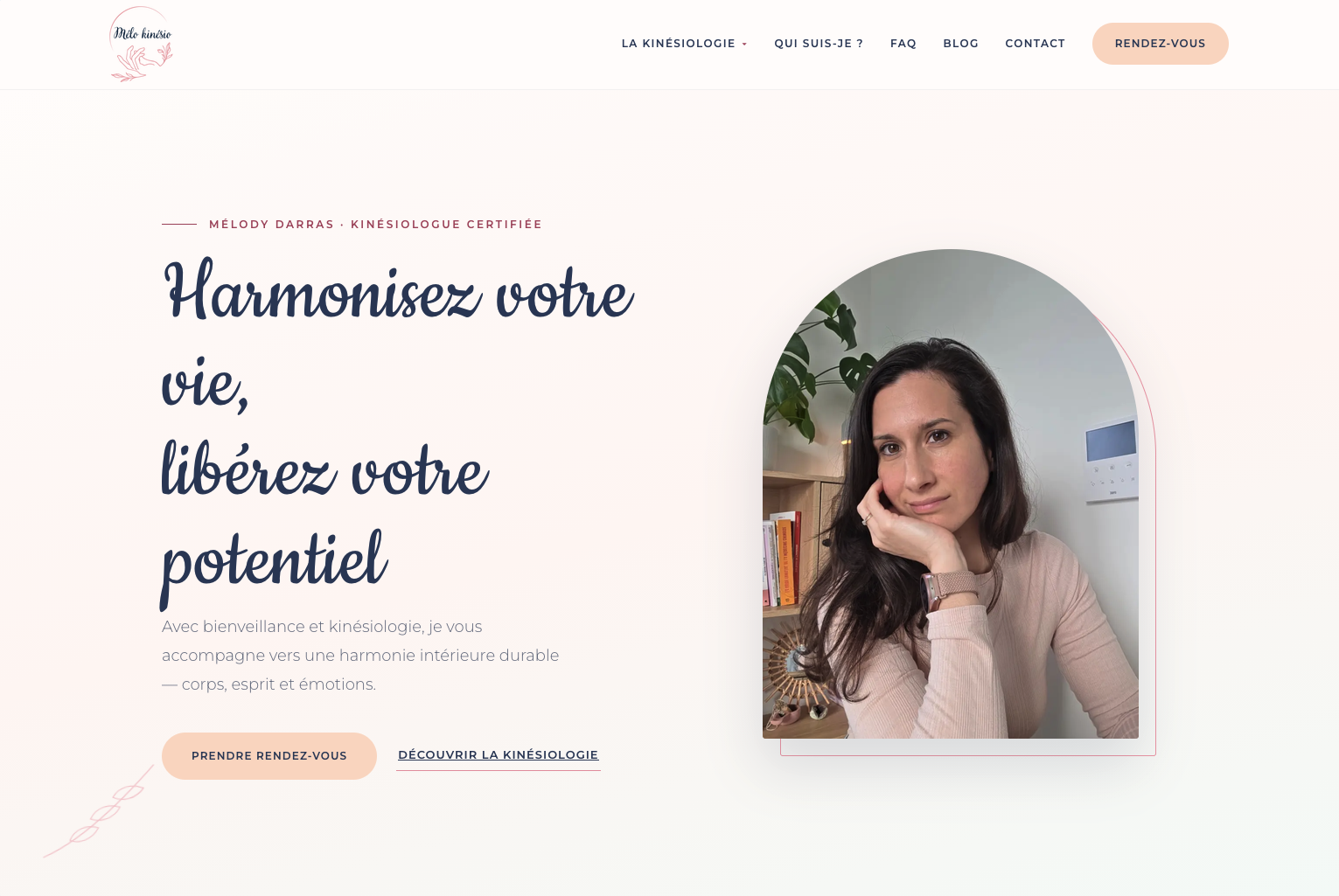 Site vitrine kinésiologue — Mélo Kinésio